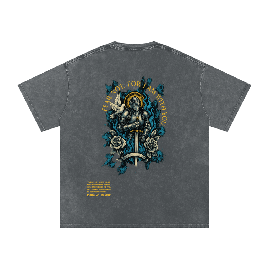 Camiseta "FEAR NOT" estilo lavado ácido