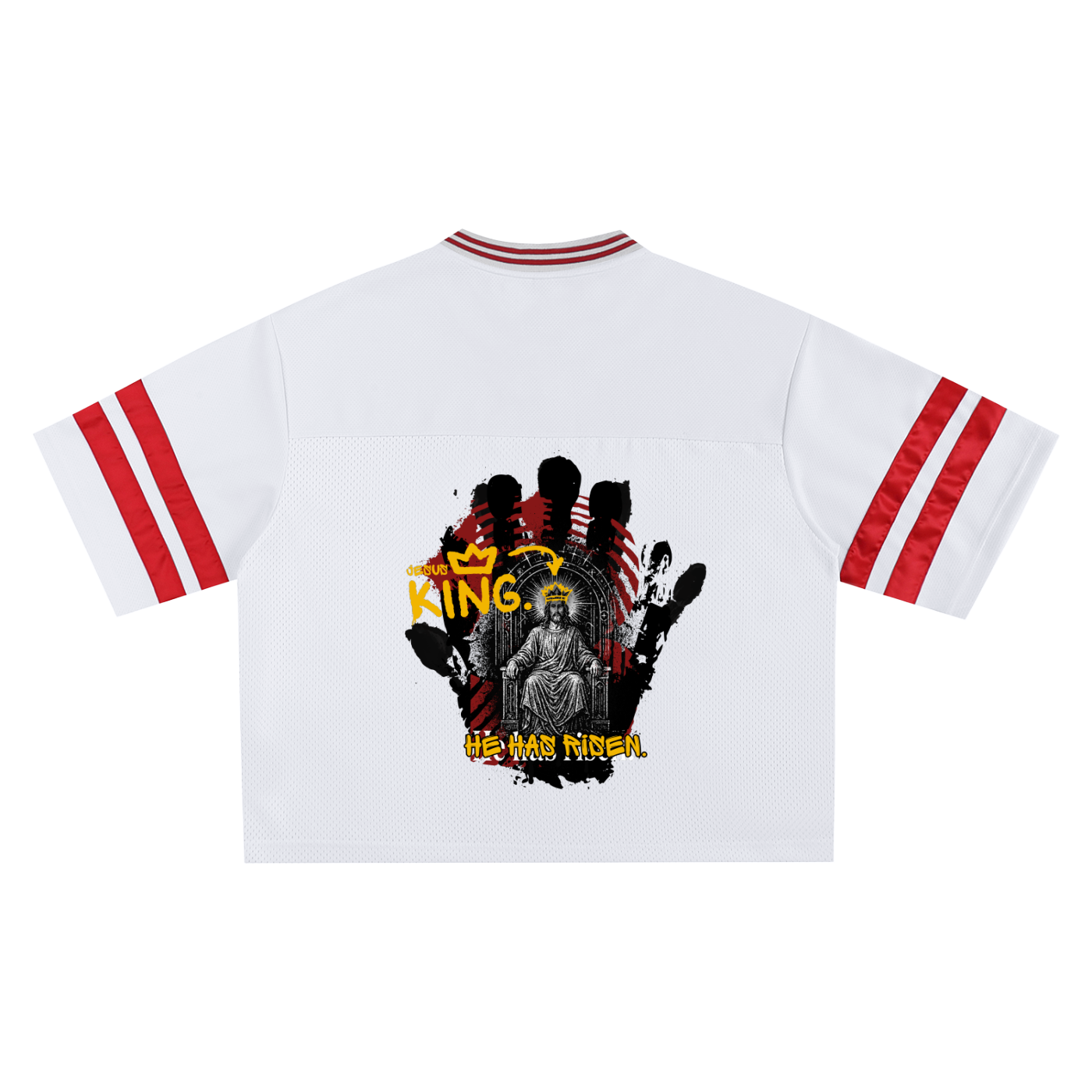 "He Has Risen" Taped Mesh Boxy T-shirt